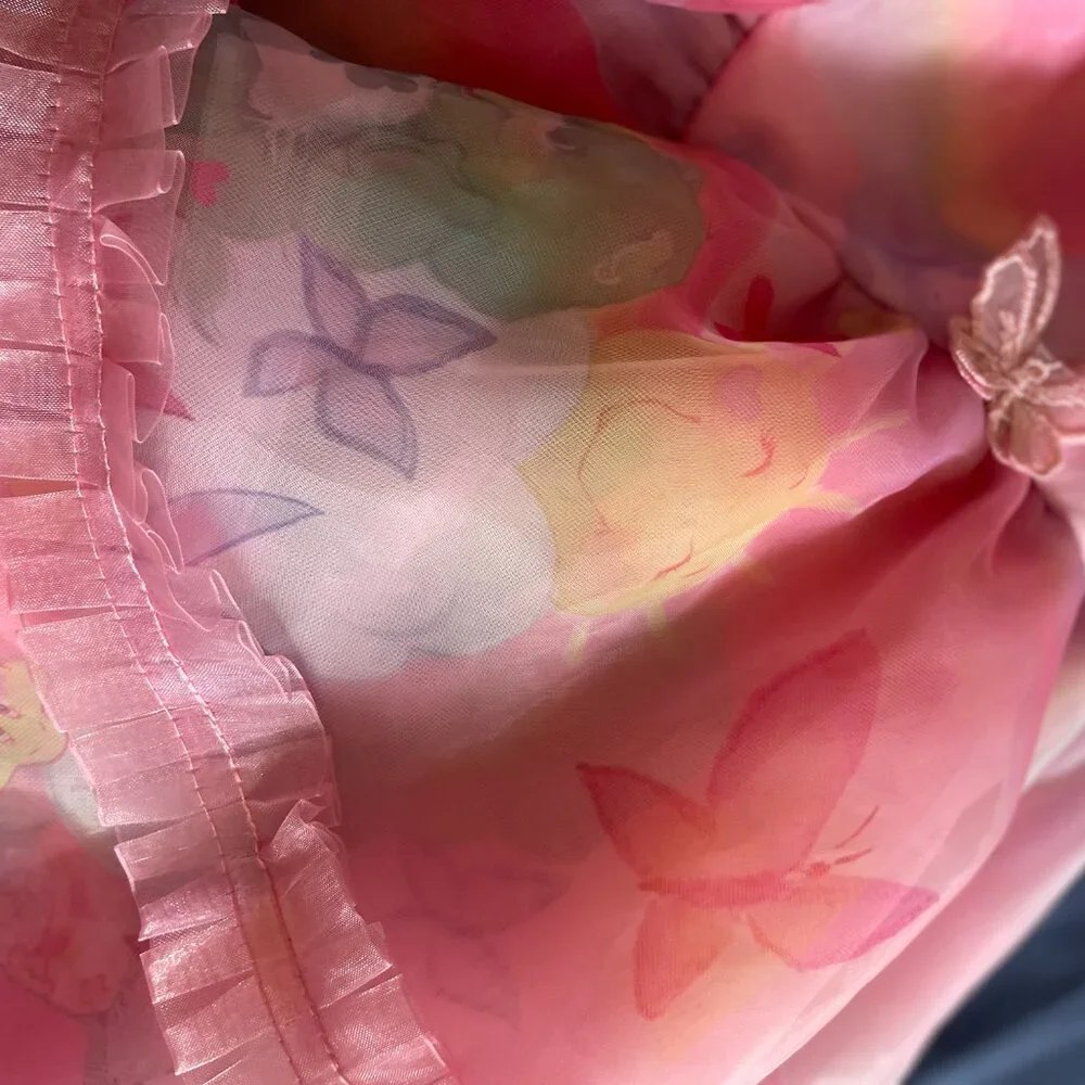 Dolls Kill x Care Bears Organza Printed Mini Dress - Pink - Picture 4 of 9